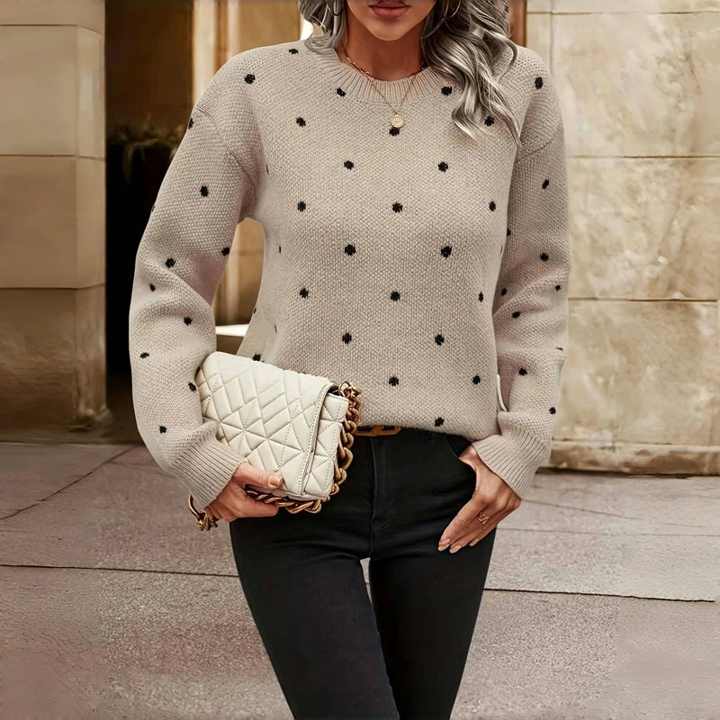 Nina™ – Sweter w kropki z dzianiny