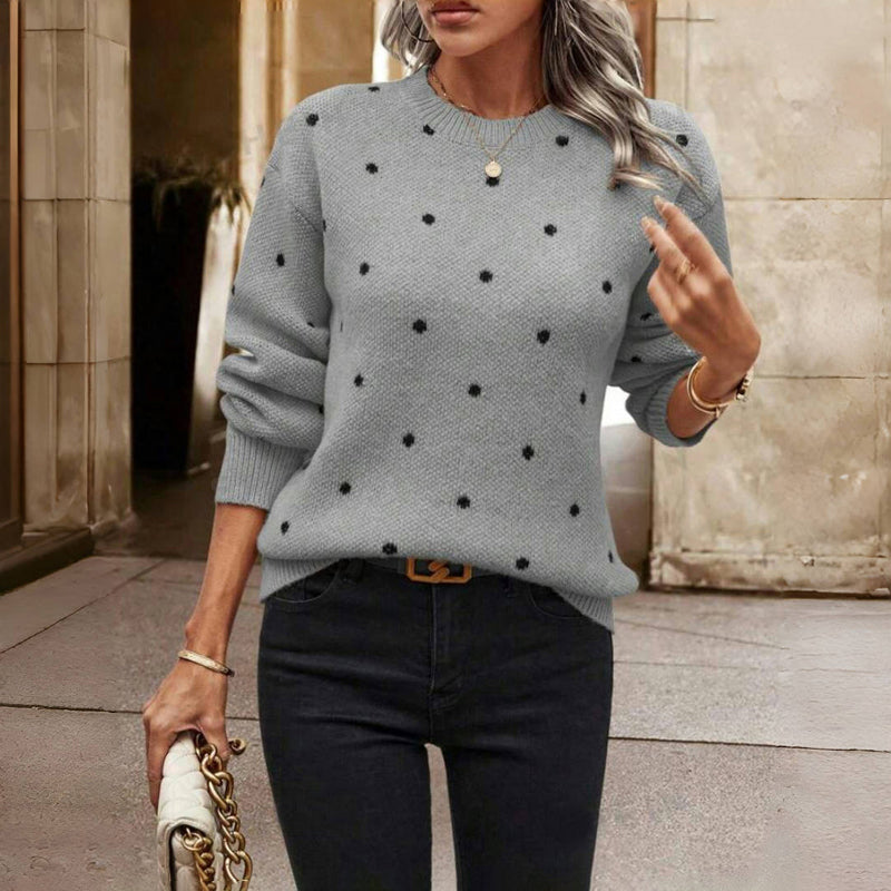 Nina™ – Sweter w kropki z dzianiny