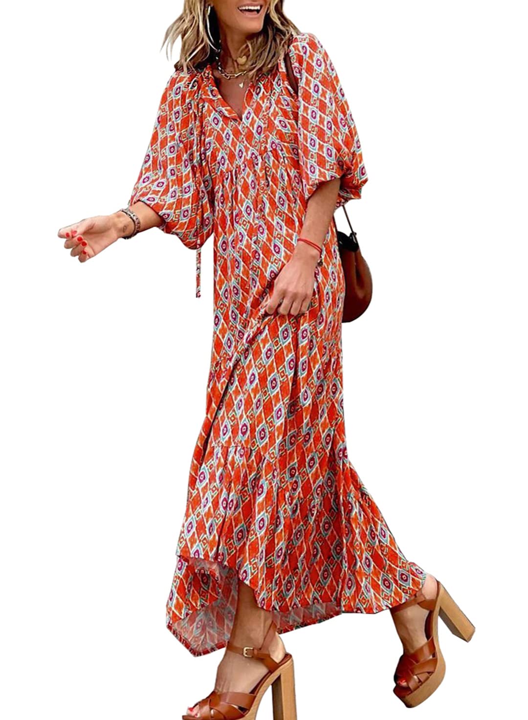 Sukienka maxi z rękawów damskich Boho