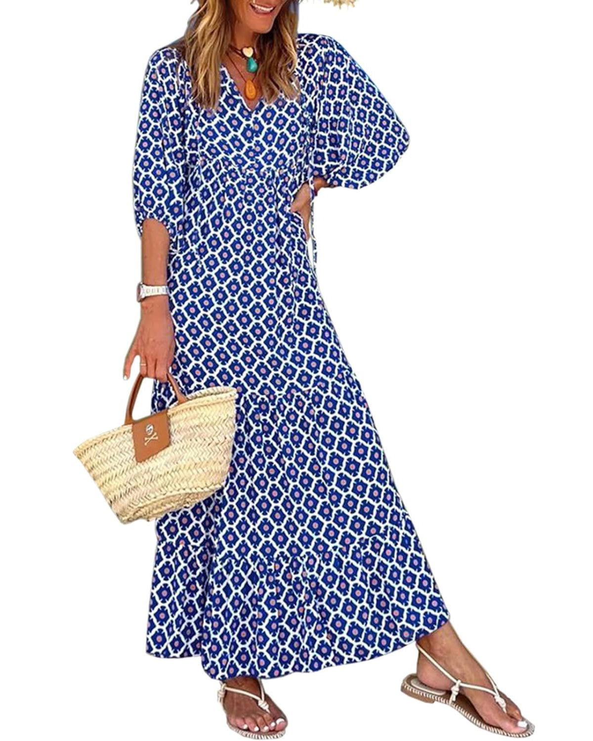 Sukienka maxi z rękawów damskich Boho