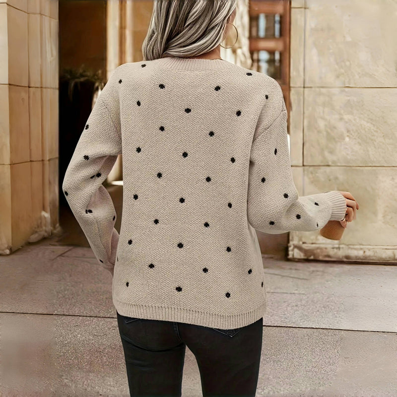 Nina™ – Sweter w kropki z dzianiny
