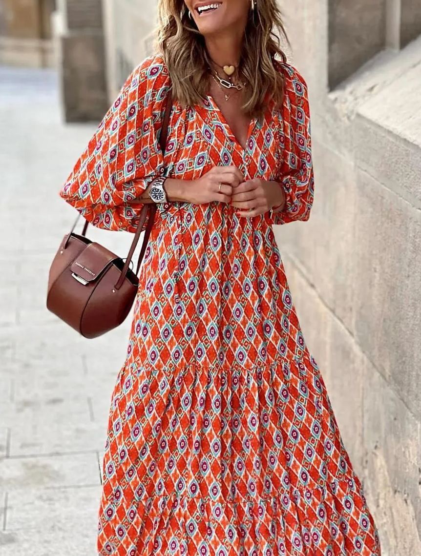 Sukienka maxi z rękawów damskich Boho