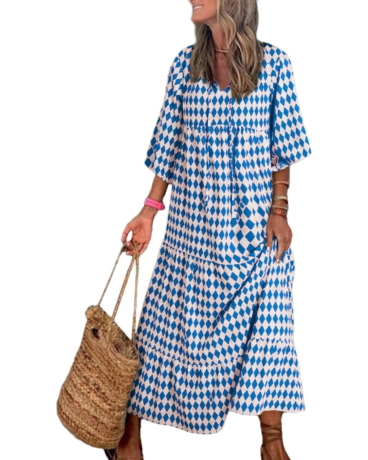 Sukienka maxi z rękawów damskich Boho