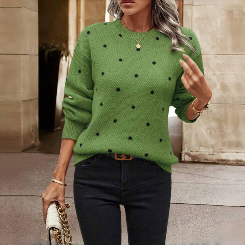 Nina™ – Sweter w kropki z dzianiny